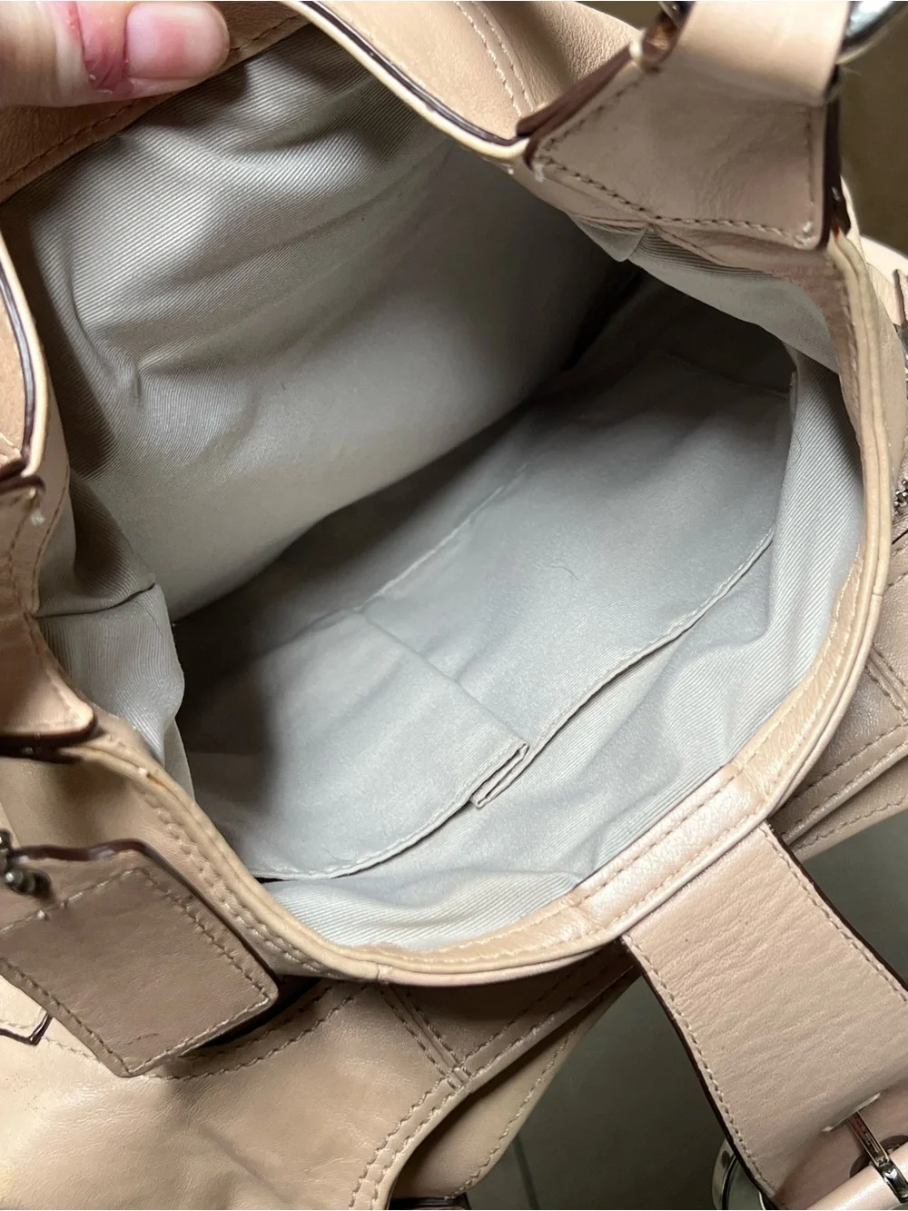 Coach SoHo Lynn shell pink beige leather hobo shoulder bag Y2K